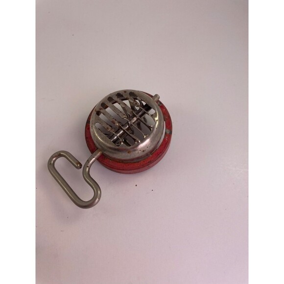 Vintage Glass Nut / Spice Red Grinder Turnkey with Plastic Measuring Cup Lid - Picture 5 of 10